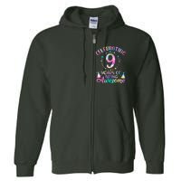 9 Years Of Being Awesome 9 Years Old 9th Birthday Tie Dye Full Zip Hoodie