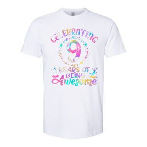 9 Years Of Being Awesome 9 Years Old 9th Birthday Tie Dye Softstyle CVC T-Shirt