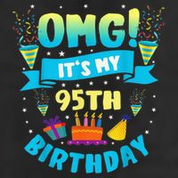 95 Year Old OMG It'S My 95th Birthday Adult Drive Performance Visor