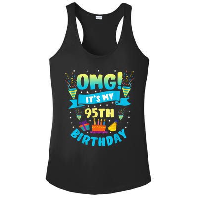 95 Year Old OMG It'S My 95th Birthday Ladies PosiCharge Competitor Racerback Tank