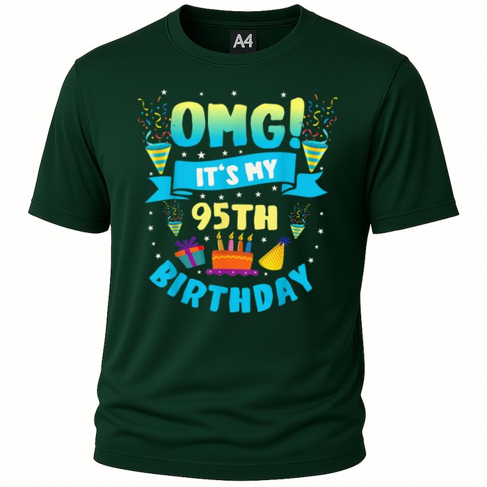 95 Year Old OMG It'S My 95th Birthday Cooling Performance Crew T-Shirt