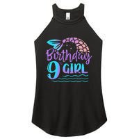 9 Year Old Gift Mermaid Tail 9th Birthday Daughter Women's Perfect Tri Rocker Tank