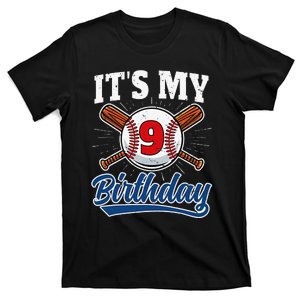 9 Years Old Baseball Player 9th Birthday Party T-Shirt