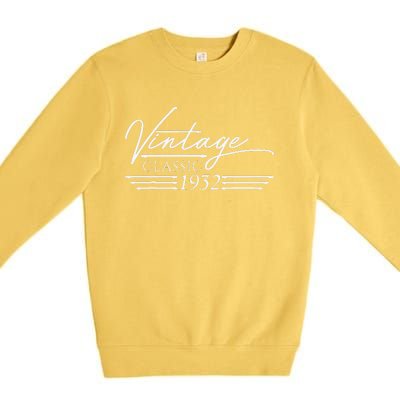 91 Year Old Gifts Vintage 1932 91st Women 91st Birthday Premium Crewneck Sweatshirt