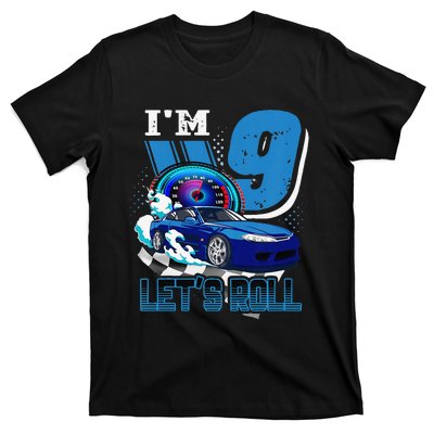 9 Year Old Race Car Birthday 9th Birthday Racing Gift T-Shirt