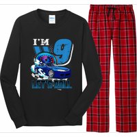 9 Year Old Race Car Birthday 9th Birthday Racing Gift Long Sleeve Pajama Set