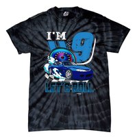 9 Year Old Race Car Birthday 9th Birthday Racing Gift Tie-Dye T-Shirt