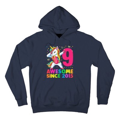 9 Years Old Unicorn Dabbing 9th Birthday Girl Unicorn Party Hoodie