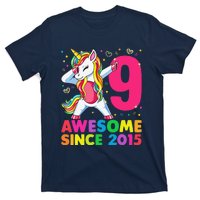 9 Years Old Unicorn Dabbing 9th Birthday Girl Unicorn Party T-Shirt