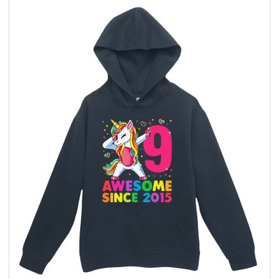 9 Years Old Unicorn Dabbing 9th Birthday Girl Unicorn Party Urban Pullover Hoodie