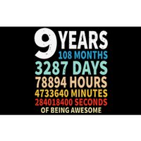 9 Years Old 9th Birthday Gifts Vintage 108 Months Bumper Sticker