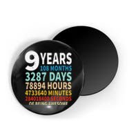 9 Years Old 9th Birthday Gifts Vintage 108 Months Magnet