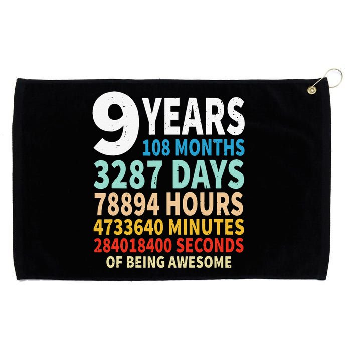 9 Years Old 9th Birthday Gifts Vintage 108 Months Grommeted Golf Towel