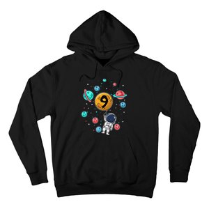 9 Years Old Birthday Gifts Astronaut 9th Birthday Hoodie