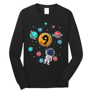 9 Years Old Birthday Gifts Astronaut 9th Birthday Long Sleeve Shirt