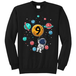 9 Years Old Birthday Gifts Astronaut 9th Birthday Sweatshirt