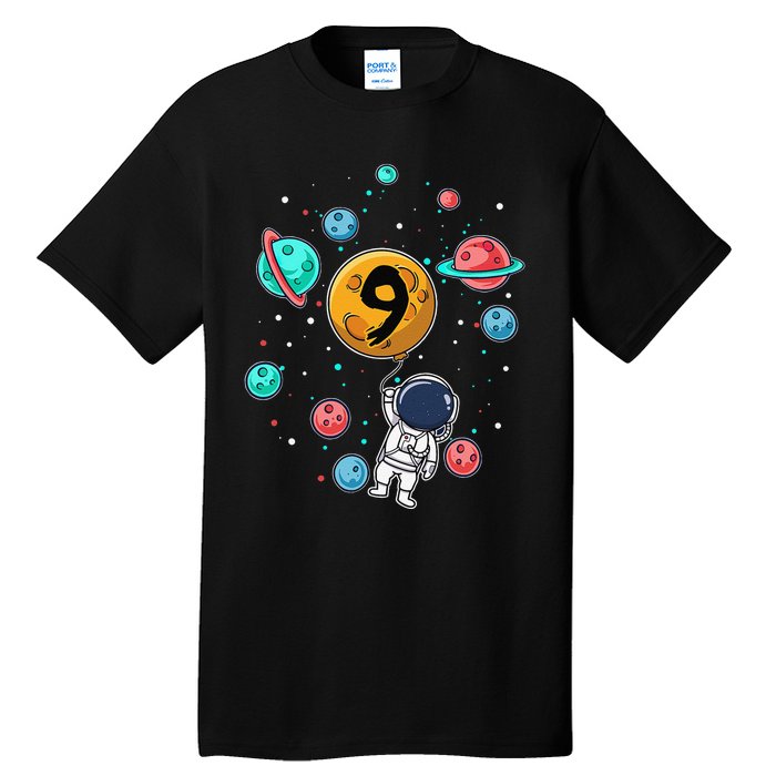 9 Years Old Birthday Gifts Astronaut 9th Birthday Tall T-Shirt