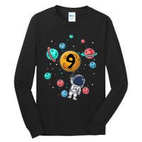 9 Years Old Birthday Gifts Astronaut 9th Birthday Tall Long Sleeve T-Shirt