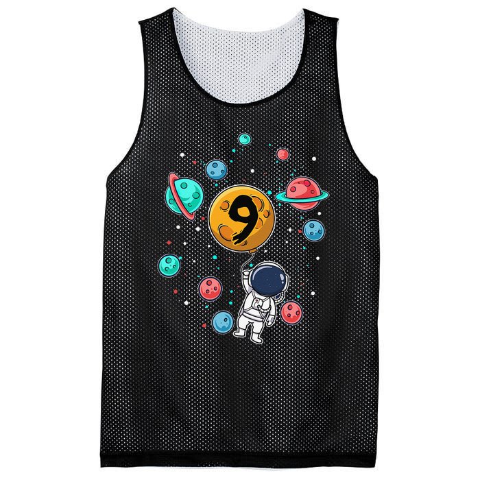 9 Years Old Birthday Gifts Astronaut 9th Birthday Mesh Reversible Basketball Jersey Tank