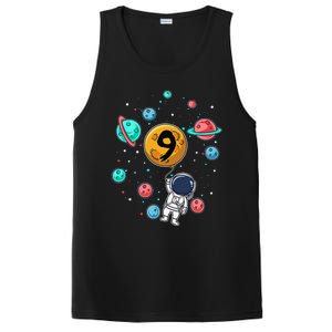 9 Years Old Birthday Gifts Astronaut 9th Birthday PosiCharge Competitor Tank