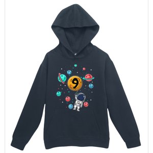 9 Years Old Birthday Gifts Astronaut 9th Birthday Urban Pullover Hoodie