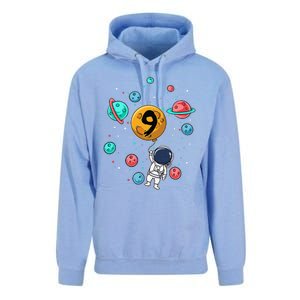 9 Years Old Birthday Gifts Astronaut 9th Birthday Unisex Surf Hoodie