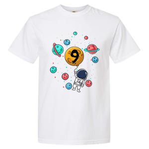 9 Years Old Birthday Gifts Astronaut 9th Birthday Garment-Dyed Heavyweight T-Shirt