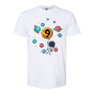 9 Years Old Birthday Gifts Astronaut 9th Birthday Softstyle CVC T-Shirt