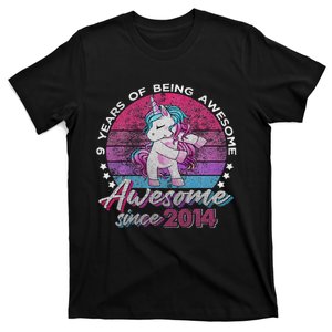 9 Years Old Flossing Unicorn Gifts 9th Birthday Party T-Shirt