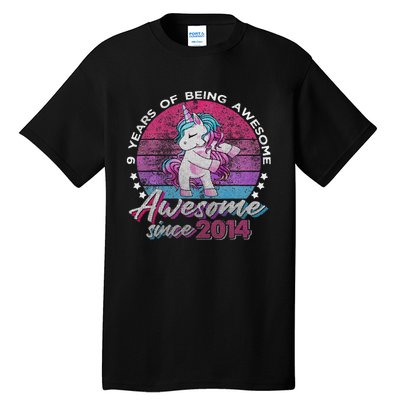 9 Years Old Flossing Unicorn Gifts 9th Birthday Party Tall T-Shirt