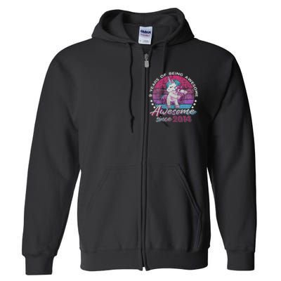 9 Years Old Flossing Unicorn Gifts 9th Birthday Party Full Zip Hoodie