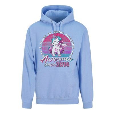 9 Years Old Flossing Unicorn Gifts 9th Birthday Party Unisex Surf Hoodie