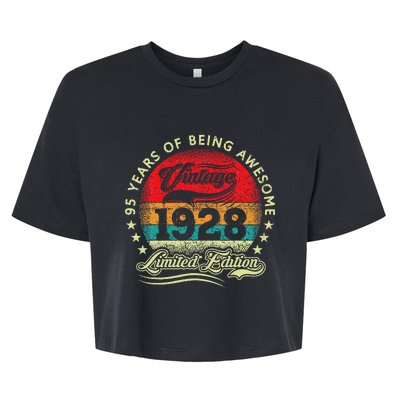 95 Year Old Gifts Vintage 1928 Limited Edition 95th Birthday Bella+Canvas Jersey Crop Tee