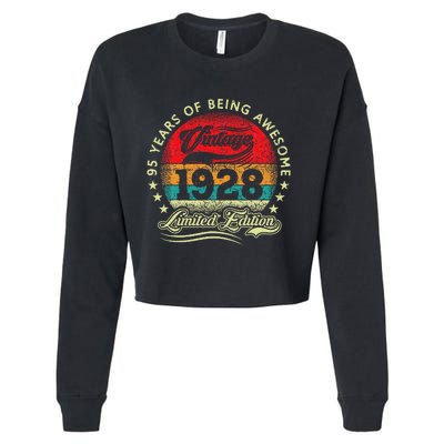 95 Year Old Gifts Vintage 1928 Limited Edition 95th Birthday Cropped Pullover Crew