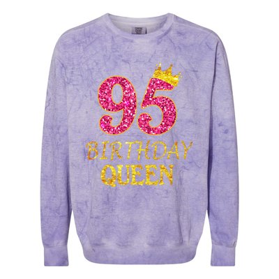 95 Years Old Birthday Present Queen Girl Shirt 95th Birthday Present Pink Colorblast Crewneck Sweatshirt