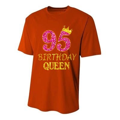 95 Years Old Birthday Present Queen Girl Shirt 95th Birthday Present Pink Performance Sprint T-Shirt