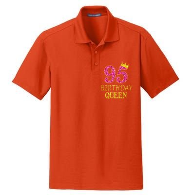 95 Years Old Birthday Present Queen Girl Shirt 95th Birthday Present Pink Dry Zone Grid Polo