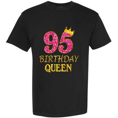 95 Years Old Birthday Present Queen Girl Shirt 95th Birthday Present Pink Garment-Dyed Heavyweight T-Shirt