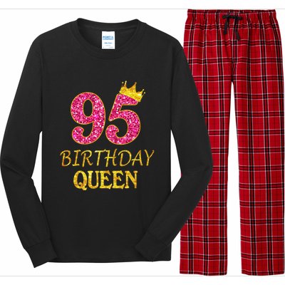 95 Years Old Birthday Present Queen Girl Shirt 95th Birthday Present Pink Long Sleeve Pajama Set