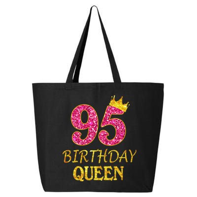 95 Years Old Birthday Present Queen Girl Shirt 95th Birthday Present Pink 25L Jumbo Tote