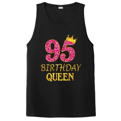 95 Years Old Birthday Present Queen Girl Shirt 95th Birthday Present Pink PosiCharge Competitor Tank