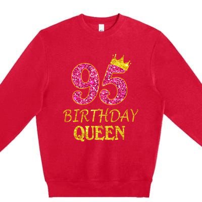 95 Years Old Birthday Present Queen Girl Shirt 95th Birthday Present Pink Premium Crewneck Sweatshirt