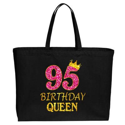 95 Years Old Birthday Present Queen Girl Shirt 95th Birthday Present Pink Cotton Canvas Jumbo Tote