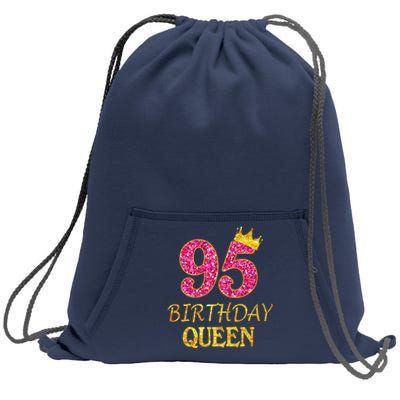 95 Years Old Birthday Present Queen Girl Shirt 95th Birthday Present Pink Sweatshirt Cinch Pack Bag