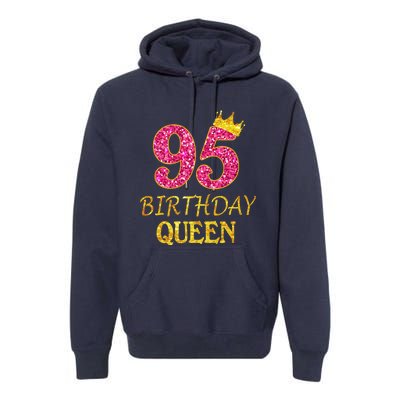 95 Years Old Birthday Present Queen Girl Shirt 95th Birthday Present Pink Premium Hoodie