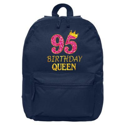 95 Years Old Birthday Present Queen Girl Shirt 95th Birthday Present Pink 16 in Basic Backpack