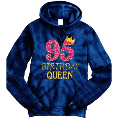 95 Years Old Birthday Present Queen Girl Shirt 95th Birthday Present Pink Tie Dye Hoodie