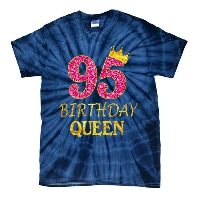 95 Years Old Birthday Present Queen Girl Shirt 95th Birthday Present Pink Tie-Dye T-Shirt