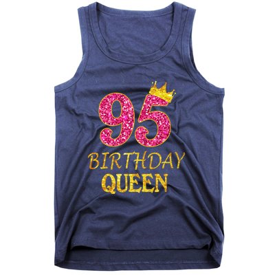 95 Years Old Birthday Present Queen Girl Shirt 95th Birthday Present Pink Tank Top