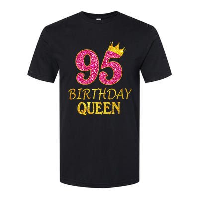 95 Years Old Birthday Present Queen Girl Shirt 95th Birthday Present Pink Softstyle CVC T-Shirt